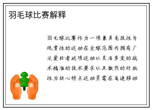羽毛球比赛解释